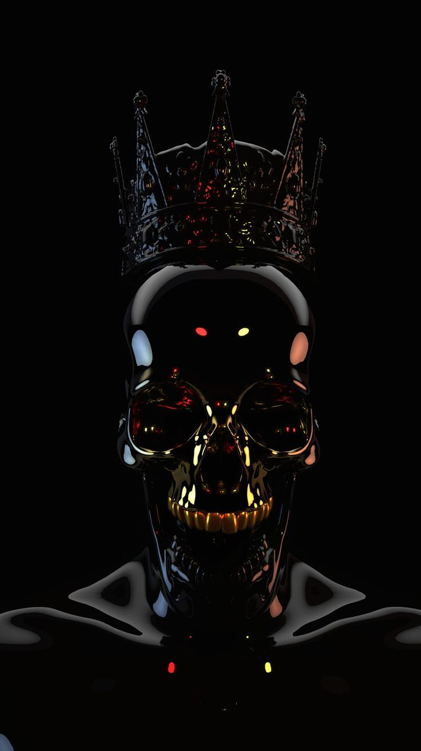 Zzy on ç§æ. Skull , Skull iphone, Skull art drawing, Black and Gold Skull HD phone wallpaper